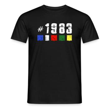 1983 retro geburtstag vintage jubiläum new tibet - Männer T-Shirt - Schwarz - Vorne - AI Model Male 178 light (178cm)