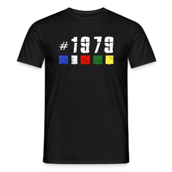 1979 retro geburtstag vintage jubiläum NEW TIBET - Männer T-Shirt - Schwarz - Vorne - AI Model Male 178 light (178cm)