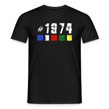1974 birthday nepal anniversary hiking NEW TIBET - Men's T-Shirt - black - Front - AI Model Male 178 light (178cm)