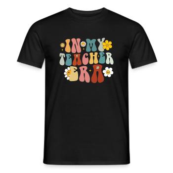 Groovy In My Teacher Era Back to School Teacher - Men's T-Shirt - black - Front - AI Model Male 178 light (178cm)