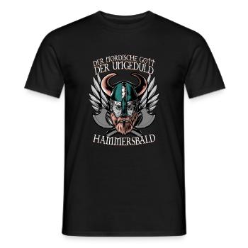 Hammersbald Lustig Sarkastisches Wikinger - Männer T-Shirt - Schwarz - Vorne - AI Model Male 178 light (178cm)