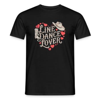Line Dance Design for Dancers and Dance Group - Men's T-Shirt - black - Front - AI Model Male 178 light (178cm)