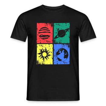 Planeten Universum Sonne Erde Farbe - Männer T-Shirt - Schwarz - Vorne - AI Model Male 178 light (178cm)