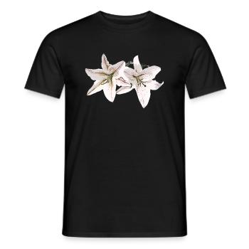 Lily / Lilium / Lily - Men's T-Shirt - black - Front - AI Model Male 178 light (178cm)