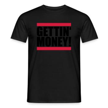 bar dollar gettin argent signe argent riche argent - T-shirt homme - noir - Devant - AI Model Male 178 light (178cm)