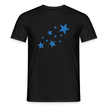 Blaue Sterne mit Schnee - Männer T-Shirt - Schwarz - Vorne - AI Model Male 178 light (178cm)
