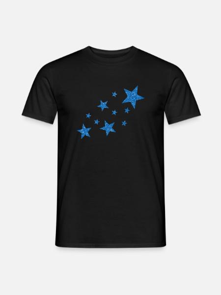 Blue stars with snow - Men's T-Shirt - black