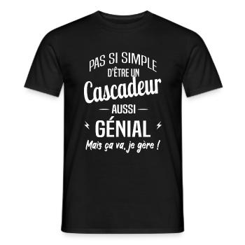 Cascadeur - T-shirt homme - noir - Devant - AI Model Male 178 light (178cm)