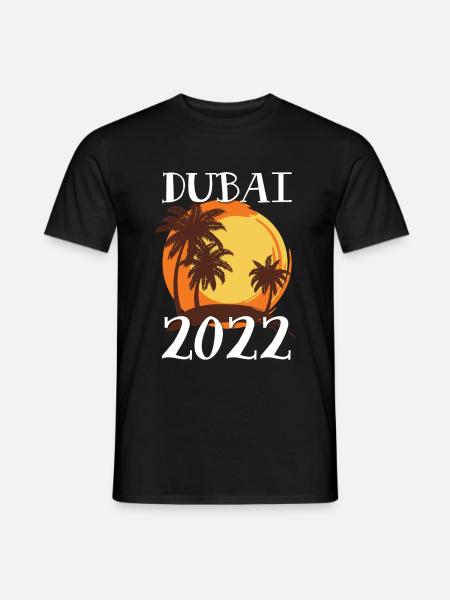 Dubai 2022 Palmen - Männer T-Shirt - Schwarz