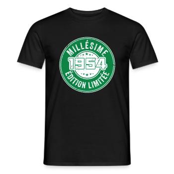 Millésime 1954 | édition limitée - T-shirt homme - noir - Devant - AI Model Male 178 light (178cm)
