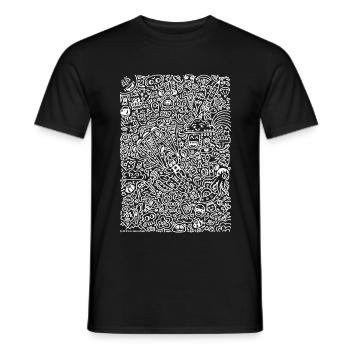 Doodle Paragliders blanc - T-shirt homme - noir - Devant - AI Model Male 178 light (178cm)