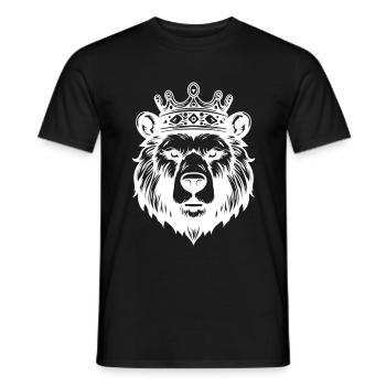 Ours Grizzly Roi de la Couronne - T-shirt homme - noir - Devant - AI Model Male 178 light (178cm)