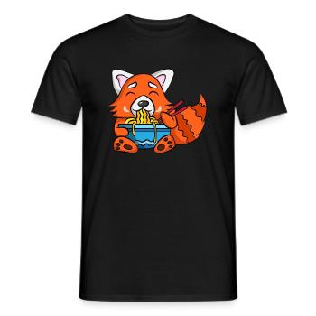 Ramen Life Motiv Raccoon Motiv Shirt Ramen Noodle - Men's T-Shirt - black - Front - AI Model Male 178 light (178cm)