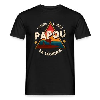 Cadeau pour mon papou de légende citation tendre - T-shirt homme - noir - Devant - AI Model Male 178 light (178cm)