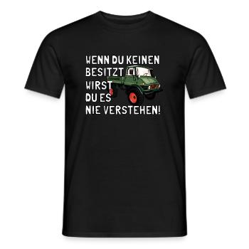Unimog - Oldtimer - Offroad - Universal Motorgerät - Männer T-Shirt - Schwarz - Vorne - AI Model Male 178 light (178cm)