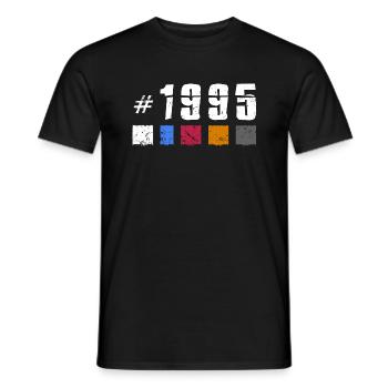 1995 Vintage Birthday Retro Anniversary "New Tibet" - Men's T-Shirt - black - Front - AI Model Male 178 light (178cm)