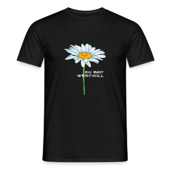 Du Bist Wertvoll Blume Frühling Motivation - Männer T-Shirt - Schwarz - Vorne - AI Model Male 178 light (178cm)