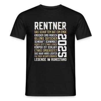 LUSTIG RENTNER 2025 - Männer T-Shirt - Schwarz - Vorne - AI Model Male 178 light (178cm)