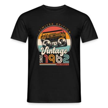 anniversaire 60 ans rétro since 1962 cadeau 60 ans - T-shirt homme - noir - Devant - AI Model Male 178 light (178cm)