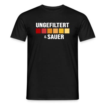 Aquarium-Fisch Aquarianer "ungefiltert und sauer" - Männer T-Shirt - Schwarz - Vorne - AI Model Male 178 light (178cm)
