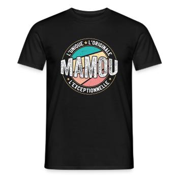Cadeau Mamou Femme Grand mère original mamie - T-shirt homme - noir - Devant - AI Model Male 178 light (178cm)
