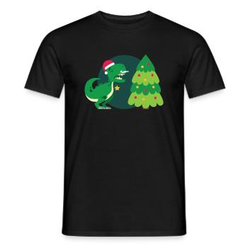 T-Rex hasst Weihnachten - Männer T-Shirt - Schwarz - Vorne - AI Model Male 178 light (178cm)
