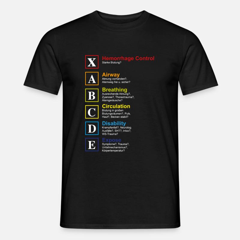 ABCDE Shema Notfallsanitäter Rettungsassistenten - Männer T-Shirt - Schwarz