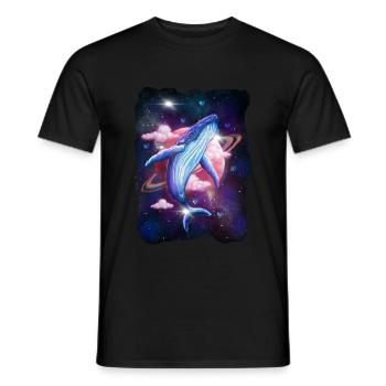 Cosmic space whale galaxy whale space - Men's T-Shirt - black - Front - AI Model Male 178 light (178cm)