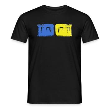 free ukraine blue yellow slava ukraini zelenskyi - Men's T-Shirt - black - Front - AI Model Male 178 light (178cm)