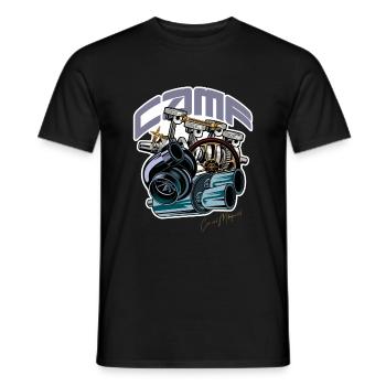 Unsere Liebe zu Autos und Motoren. - Männer T-Shirt - Schwarz - Vorne - AI Model Male 178 light (178cm)