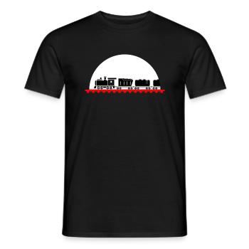 Eisenbahn Lokomotive Modeleisenbahn Zug - Männer T-Shirt - Schwarz - Vorne - AI Model Male 178 light (178cm)