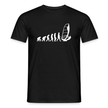 Wind Surfing Evolution of People Sports - Men's T-Shirt - black - Front - AI Model Male 178 light (178cm)