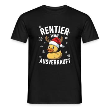 Weihnachtsshirt Rentier war ausverkauft Xmas Ente - Männer T-Shirt - Schwarz - Vorne - AI Model Male 178 light (178cm)