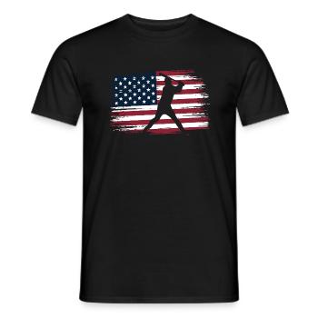 Baseball Player American Flag USA Camo Patriotic - T-shirt homme - noir - Devant - AI Model Male 178 light (178cm)