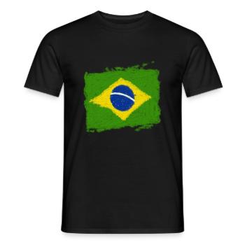 Drapeau brésilien - T-shirt homme - noir - Devant - AI Model Male 178 light (178cm)