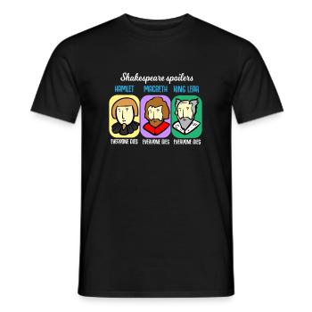 Shakespeare Quote Spoiler Hamlet Teacher Gift - Men's T-Shirt - black - Front - AI Model Male 178 light (178cm)