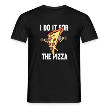 Fitness Pizza Sport Fast Food Diet Fun Gift - Men's T-Shirt - black - Front - AI Model Male 178 light (178cm)