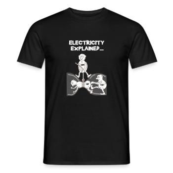 Electrician Electricity Physics Ohm Volt Funny Gift - Men's T-Shirt - black - Front - AI Model Male 178 light (178cm)