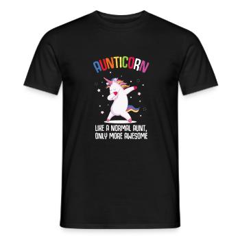 Einhorn Tante Aunticorn Bunt Pink lustig Geschenk - Männer T-Shirt - Schwarz - Vorne - AI Model Male 178 light (178cm)