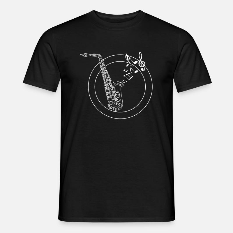 Saxofon - Männer T-Shirt - Schwarz