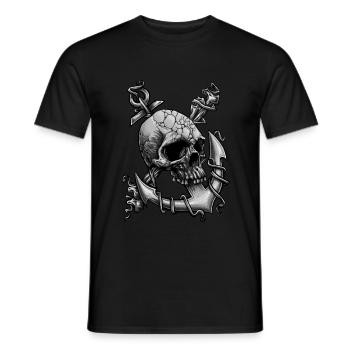 Anchor Skull Anker mit Schädel Vintage style - Männer T-Shirt - Schwarz - Vorne - AI Model Male 178 light (178cm)