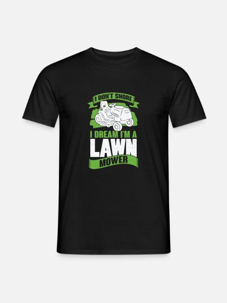 Rasenmäher Rasen Mähen Schnarchen Gärtner Geschenk - Männer T-Shirt - Schwarz