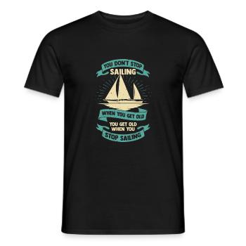 Segler Alter Mann Segelschiff Segeln Opa Geschenk - Männer T-Shirt - Schwarz - Vorne - AI Model Male 178 light (178cm)