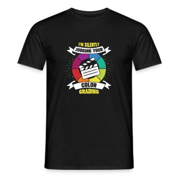 Farbkorrektur Videobearbeitung Filmeditor Geschenk - Männer T-Shirt - Schwarz - Vorne - AI Model Male 178 light (178cm)