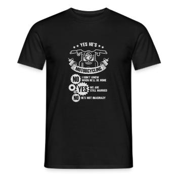 Motorradfahrer Ehefrau Frau Geschenk - Männer T-Shirt - Schwarz - Vorne - AI Model Male 178 light (178cm)