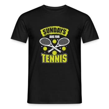 Tennis Tennisplatz Sonntag Tennisspieler Geschenk - Männer T-Shirt - Schwarz - Vorne - AI Model Male 178 light (178cm)