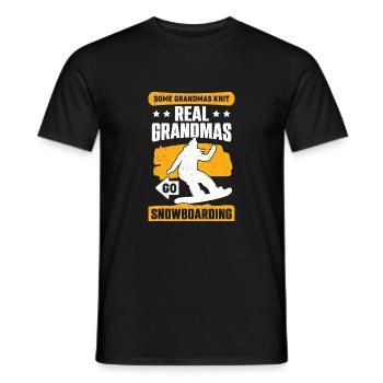 Snowboarding Alte Frau Oma Snowboarderin Geschenk - Männer T-Shirt - Schwarz - Vorne - AI Model Male 178 light (178cm)