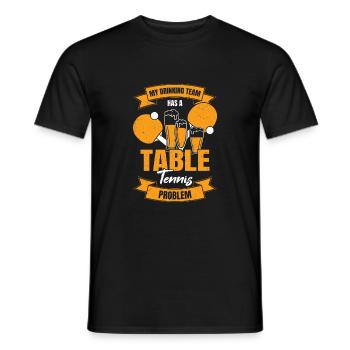 Tischtennis Bier Tischtennisspieler Geschenk - Männer T-Shirt - Schwarz - Vorne - AI Model Male 178 light (178cm)