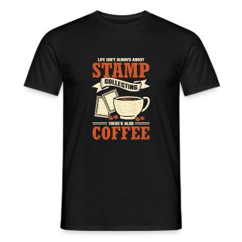 Briefmarken Sammeln Briefmarkensammler Geschenk - Männer T-Shirt - Schwarz - Vorne - AI Model Male 178 light (178cm)