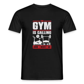 Le gymnase m’appelle et je dois y aller - T-shirt homme - noir - Devant - AI Model Male 178 light (178cm)